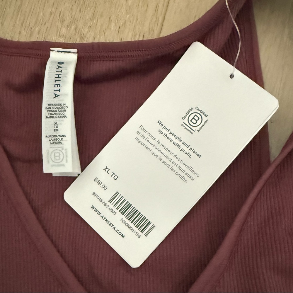 Athleta Women's Aurora Tank Top - Dusty Rose - Picture 3 of 3
